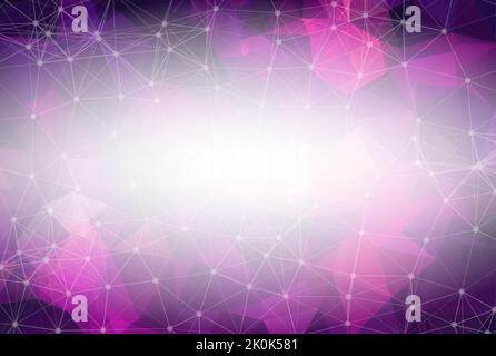 Purple low poly background. Polygonal design pattern. Bright mosaic modern geometric design, Creative Design Templates. Connected lines with dots. Stock Vector