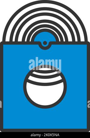 Vinyl Record In Envelope Icon. Editable Bold Outline With Color Fill Design. Vector Illustration. Stock Vector