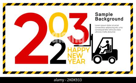 Information plate, Caution 2023. Banner concept, happy new year Stock Vector