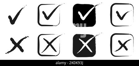 Check mark icon set. Check mark sign. Tick mark symbol vector Stock ...