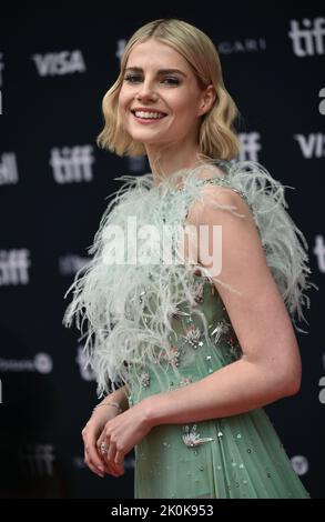 Toronto, Canada. 11th Sep, 2022. Lucy Boynton attends the premiere of 'Chevalier' at the Princess of Wales Theatre during the Toronto International Film Festival in Toronto, Canada on September 11, 2022. Photo by Chris Chew/UPI Credit: UPI/Alamy Live News Stock Photo