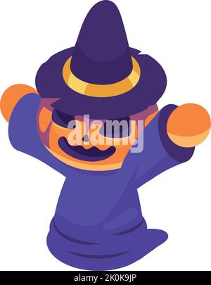 halloween creepy pumpkin Stock Vector