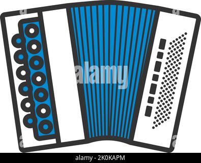 Accordion Icon. Editable Bold Outline With Color Fill Design. Vector Illustration. Stock Vector