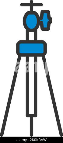 Icon Of Photo Tripod. Editable Bold Outline With Color Fill Design. Vector Illustration. Stock Vector