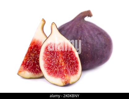 Fresh figs fruit isolated on white background. Ripe sliced fig fruits Stock Photo