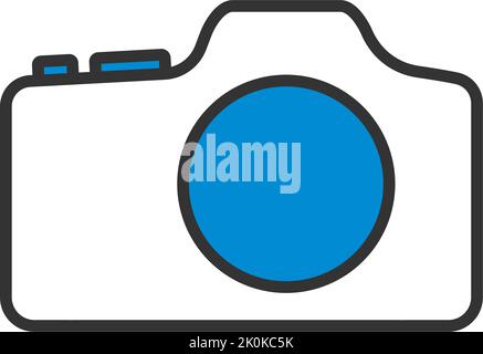 Icon Of Photo Camera. Editable Bold Outline With Color Fill Design. Vector Illustration. Stock Vector