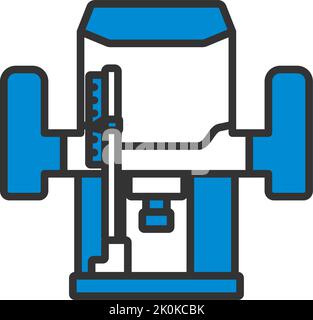 Icon Of Plunger Milling Cutter. Editable Bold Outline With Color Fill Design. Vector Illustration. Stock Vector
