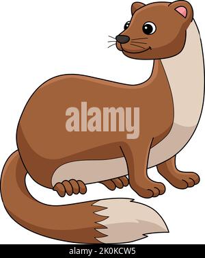 Weasel Animal Cartoon Colored Clipart Illustration Stock Vector