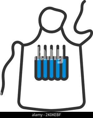 Artist Apron Icon. Editable Bold Outline With Color Fill Design. Vector Illustration. Stock Vector