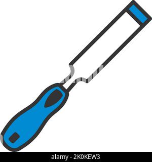 Icon Of Chisel. Editable Bold Outline With Color Fill Design. Vector Illustration. Stock Vector