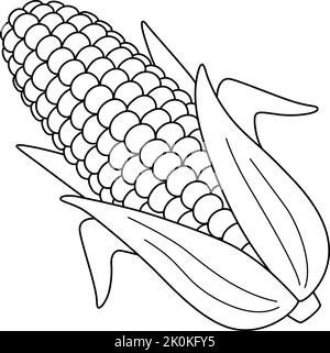 Corn Isolated Coloring Page for Kids Stock Vector Image & Art - Alamy