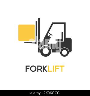 Forklift template or symbol on white background Stock Vector