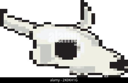 8-bits cow skull Stock Vector