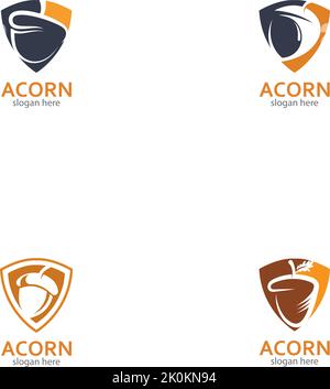 Acorn logo illustration vector template Stock Vector