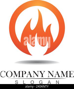 Fire flame nature logo and symbols icons template Stock Vector