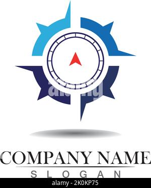 Vector - Compass signs and symbols logo Stock Vector