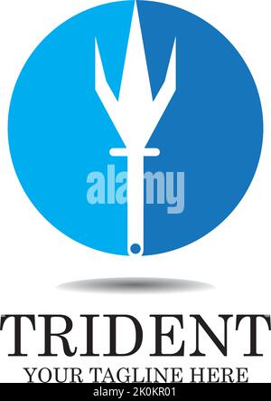 Trident Logo Template vector icon illustration design Stock Vector