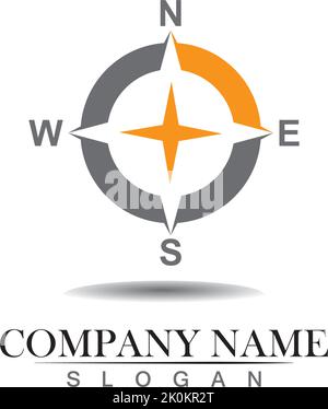 Vector - Compass signs and symbols logo Stock Vector
