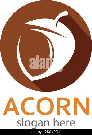 Acorn logo illustration vector template Stock Vector
