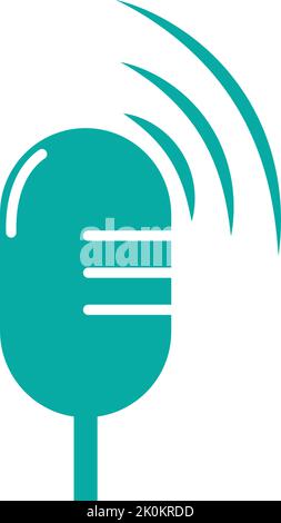 Microphone icon logo vector template Stock Vector