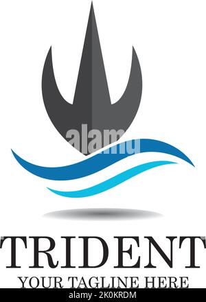 Trident Logo Template vector icon illustration design Stock Vector