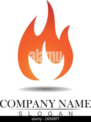 Fire flame nature logo and symbols icons template Stock Vector
