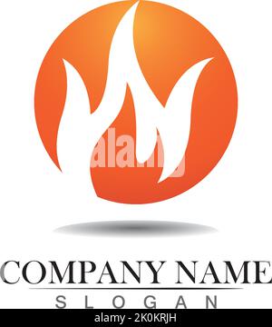Fire flame nature logo and symbols icons template Stock Vector