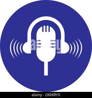 Microphone icon logo vector template Stock Vector