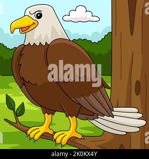 Eagle Animal Colored Cartoon Illustration Stock Vector