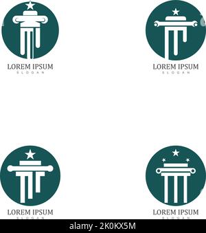 Set of Column Logo and symbol Template vector illustration design Stock Vector