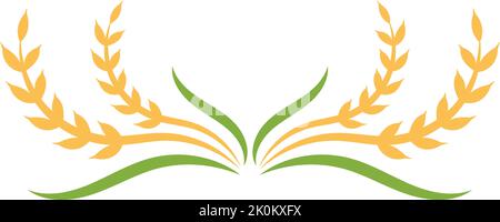 Agriculture wheat logo template icon design Stock Vector