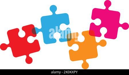Puzzle logo Vector Illustration design template Stock Vector
