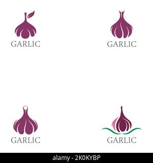 set of  Garlic logo icon symbol design vector illustration Stock Vector