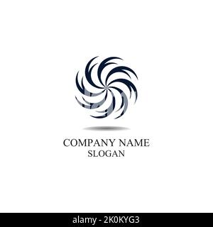 Vortex circle logo and symbols template icons app Stock Vector