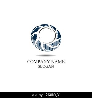 Vortex circle logo and symbols template icons app Stock Vector