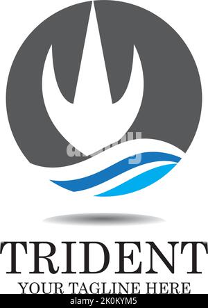Trident Logo Template vector icon illustration design Stock Vector