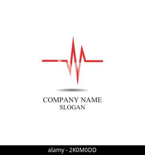 Pulse line medical logo vector template Stock Vector