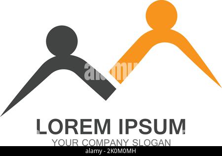 Community, network and social logo design template vector Stock Vector