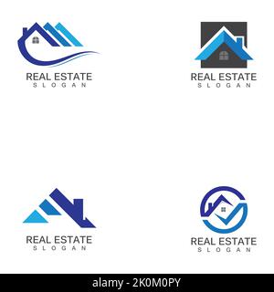 Real Estate Logo design template. Roofing logo vector Stock Vector