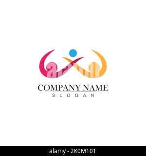 Adoption and community care Logo template vector icon Stock Vector
