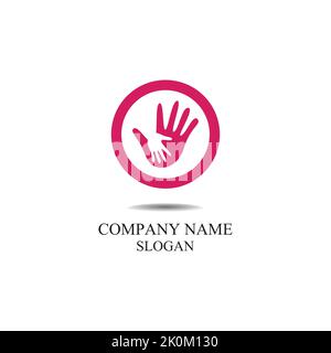 Hand help logo and symbols template icons app Stock Vector