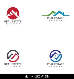 Real Estate Logo design template. Roofing logo vector Stock Vector