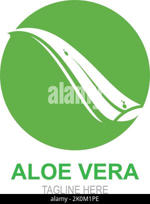 Aloevera logo vector template illustration Stock Vector