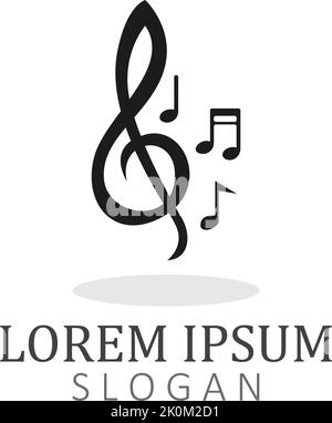 note music logo and symbol template vector icon Stock Vector