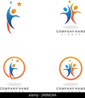 people success logo template vector icon Stock Vector