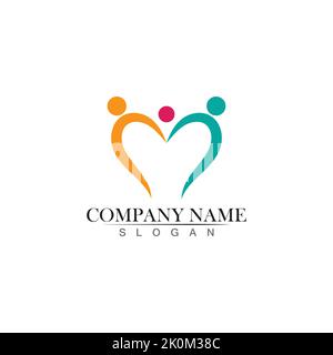 Adoption and community care Logo template vector icon Stock Vector