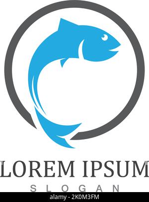 Fish logo template. Creative vector symbol Stock Vector