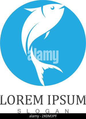 Fish logo template. Creative vector symbol Stock Vector