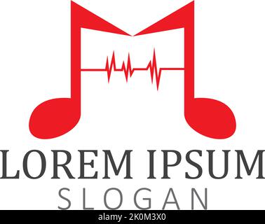 note music logo and symbol template vector icon Stock Vector