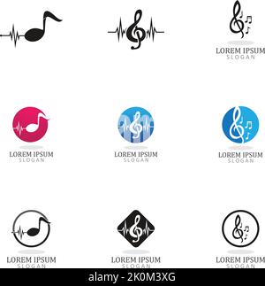 note music logo and symbol template vector icon Stock Vector